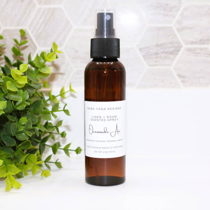 Baba Yaga Designs LLC - Wholesale Room & Linen Spray - Oceanside Air Linen Room Spray 4 oz Odor Eliminating Formula
