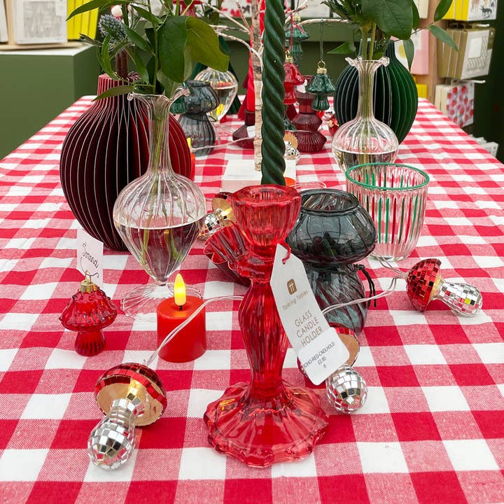 Talking Tables USA - Wholesale Tablecloth - Red & White Fabric Gingham Tablecloth | Summer| 4th of July|
