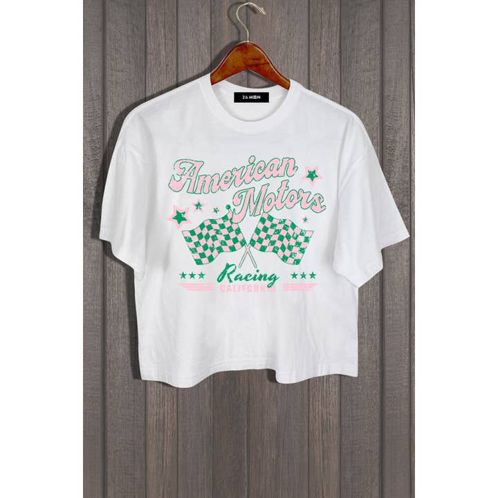 2&moon - Wholesale Screen Printed T-Shirt - Women's - AMERICAN MOTORS RACING TEE