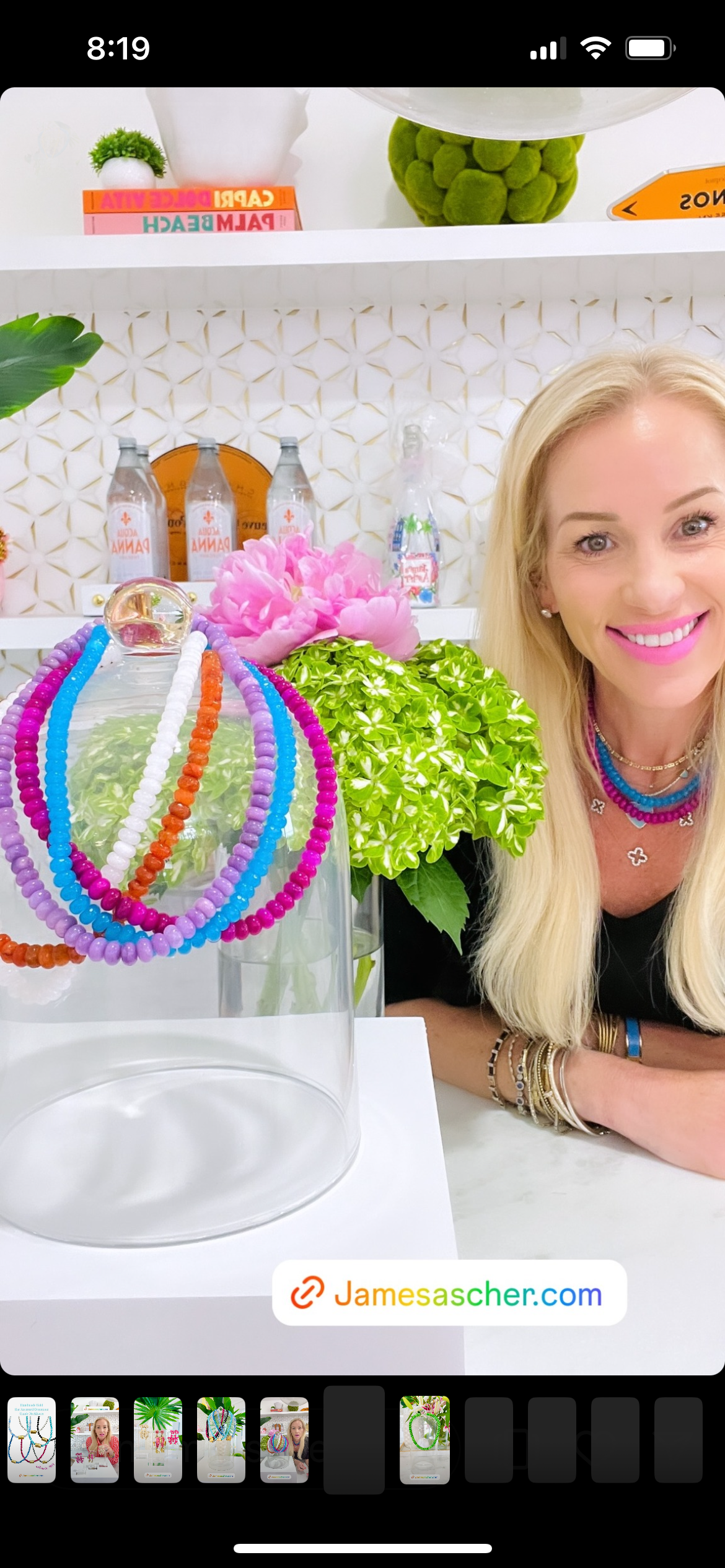 Sonya Renee Jewelry - Wholesale Beaded/Pearl Necklace - Lilly Gemstone Bead Necklace multi-color 8mm opals jade 86