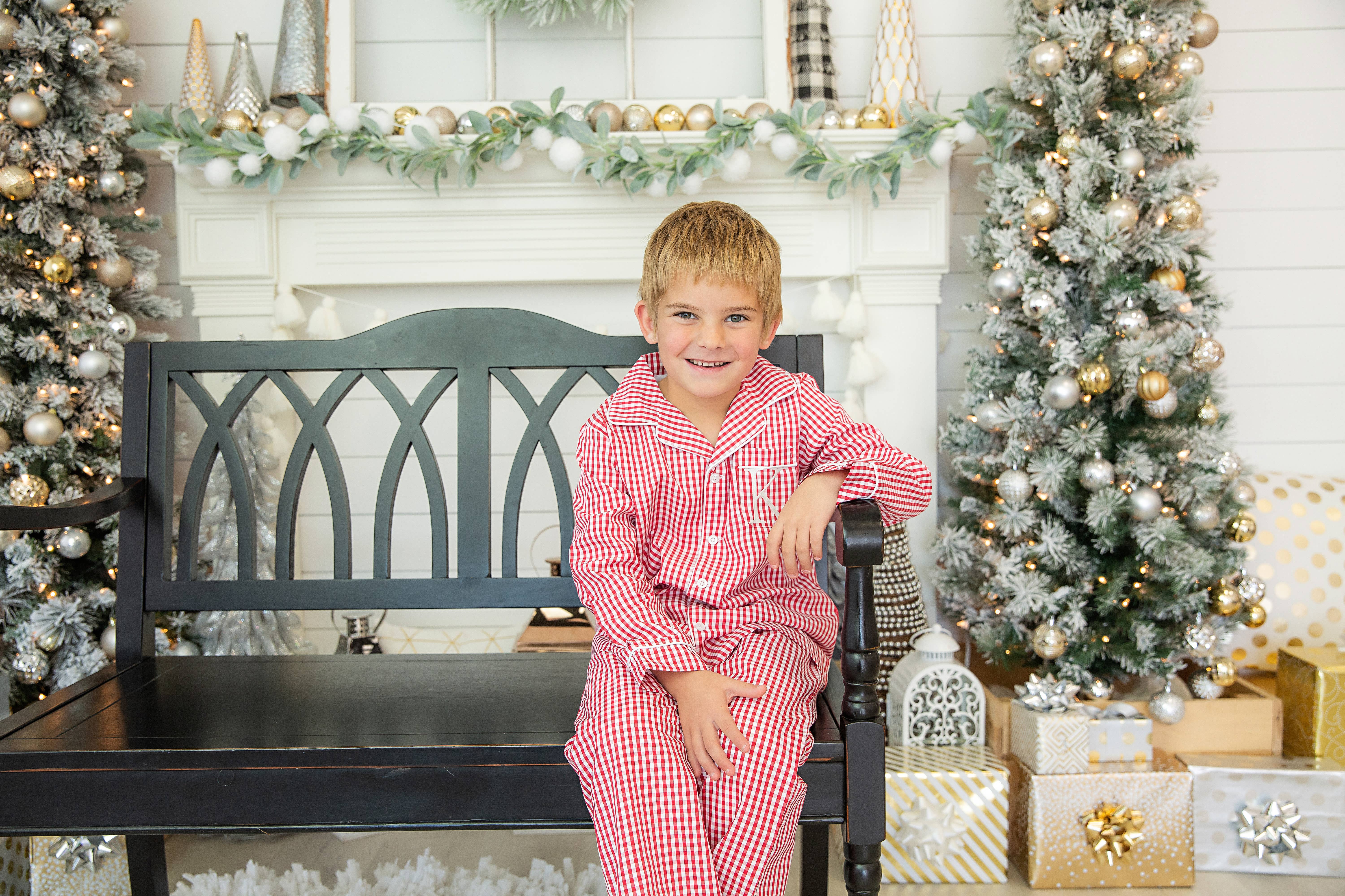 Love That Cotton - Wholesale Sleepwear Set - Kids - YOUTH Pajama Pant Set Red GINGHAM1