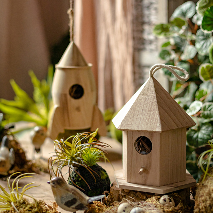 Rustic Reach - Vente Nichoir - Nid d'oiseau en bois massif naturel3