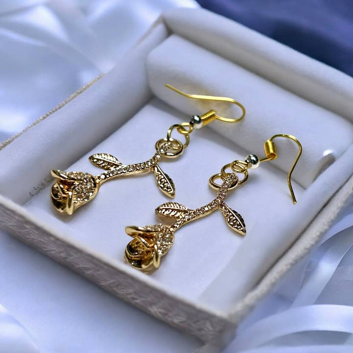 Supr Nova Wrists – Engroshandel Hængeøreringe og creoløreringe – Guld Rose øreringe i forgyldt alder