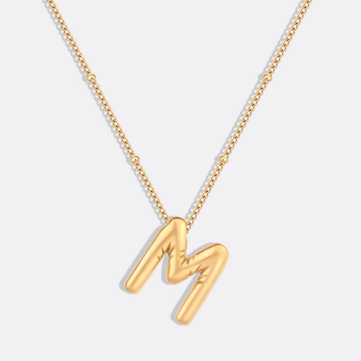 Mint & Lily - Wholesale Pendant/Charm Necklace - Balloon Initial Necklace with Satellite Chain12