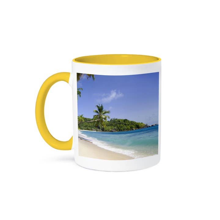 3dRose - Wholesale Coffee Mug - 3dRose, Beach at Chez Batistas Restaurant, Seychelles-AF39 AWR0298 - Alison Wright, Mug