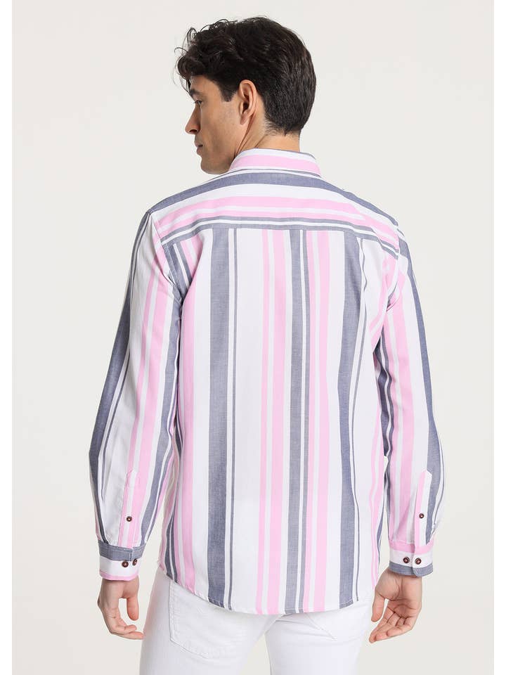 Estampado SIX VALVES - Camisa de manga larga oxford con raya de venta al por mayor en Faire