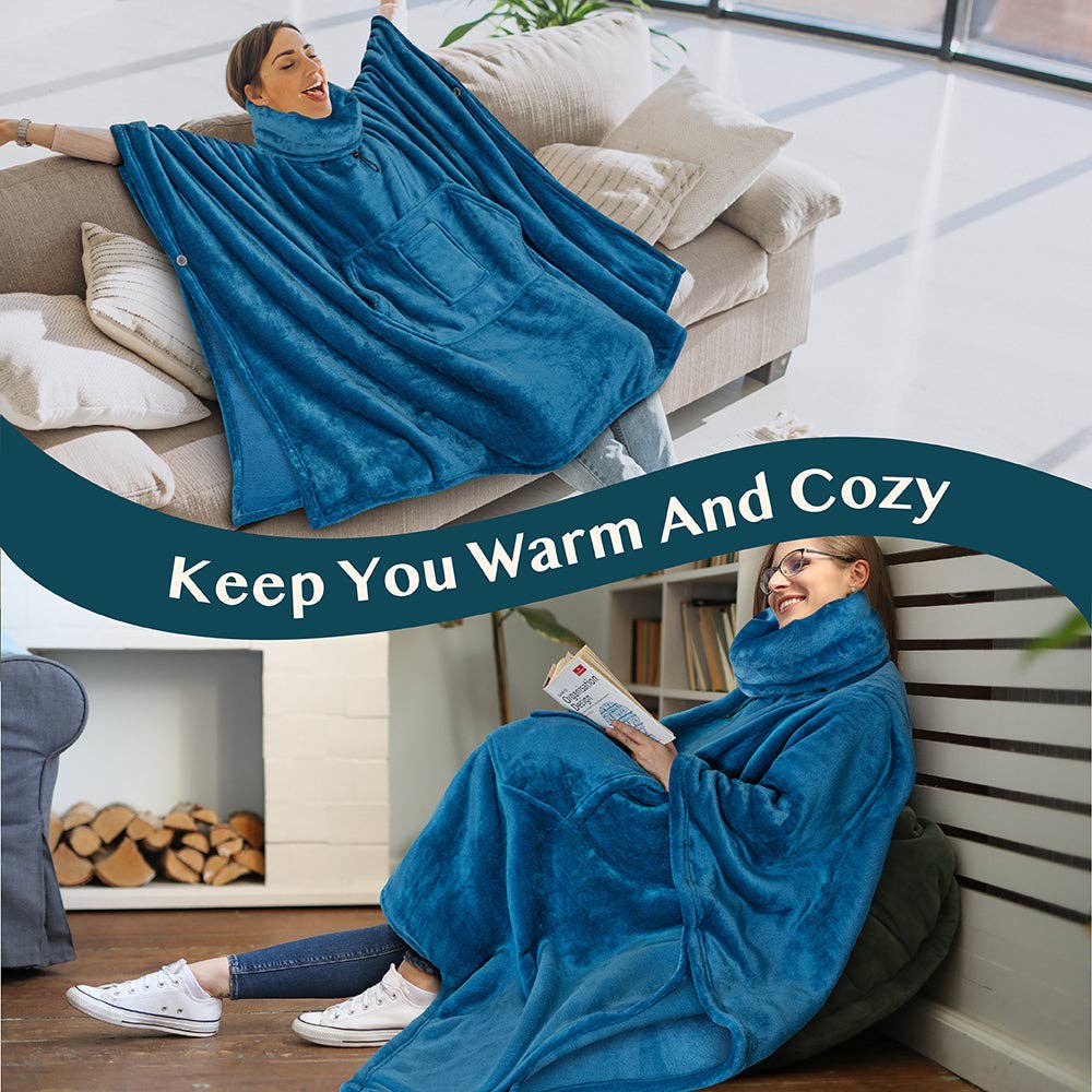 Pavilia - Wholesale Poncho - Women's - Neck Warmer Hooded Poncho Blanket18