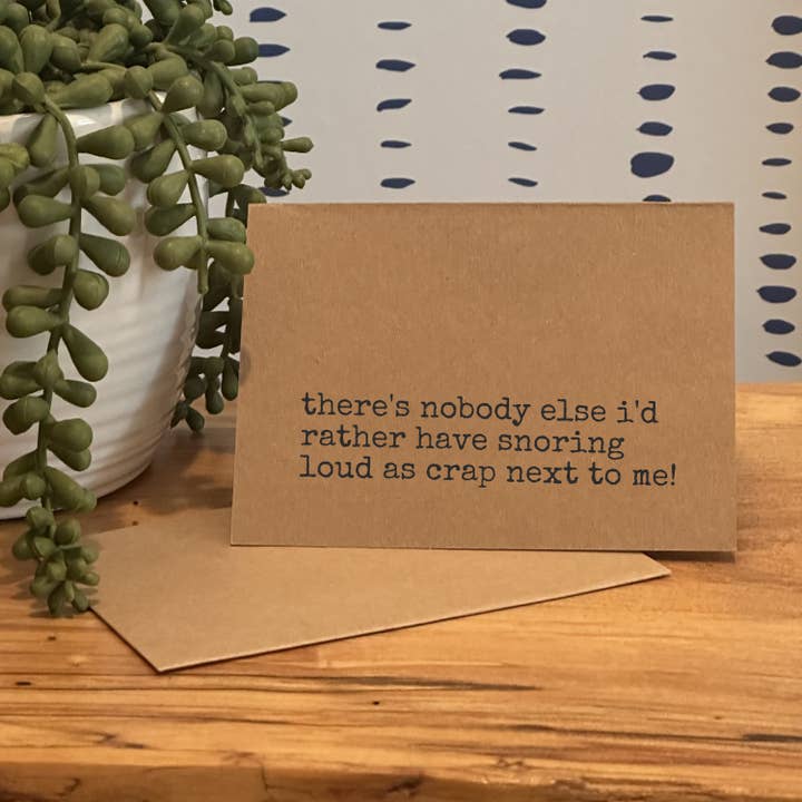 Funny Anniversary Card 'Have Snoring Next To Me' for wholesale by by BellaBlue