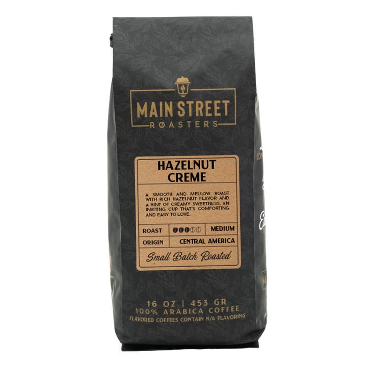 Hazelnut Creme Flavored Coffee for wholesale by Main Street Roasters