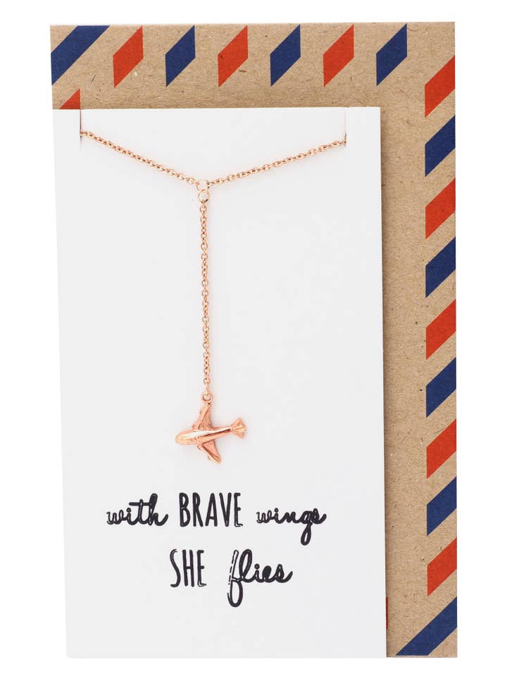 Collier Corrine Brave Lariat avec Pendentif Avion pour Femme pour la vente par Quan Jewelry