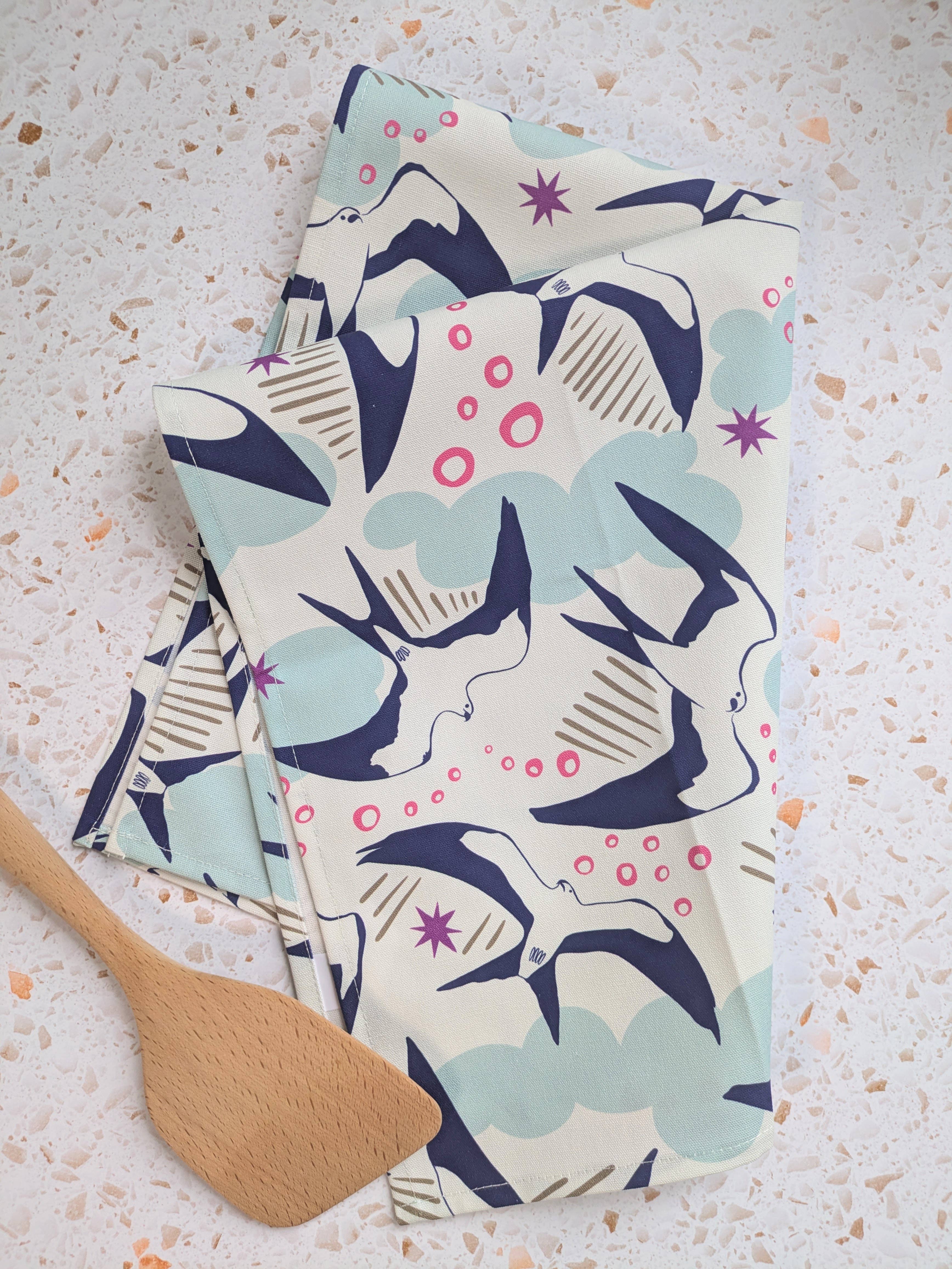 Natalie V. Mason - Wholesale Tea Towel - Dish Towel - Swallowtail Kites - Tea Towel