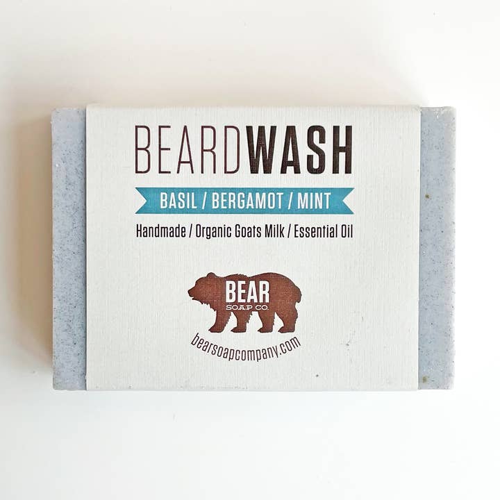 Basil / Bergamot / Mint Beard Wash for wholesale by Bear Soap Company