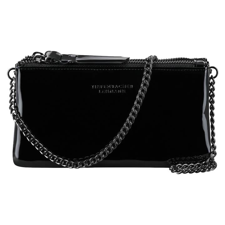 TIEFENBACHER LEHMANN – Großhandel Clutch – Damen – Mini Bag Black Lacquer - Black Silver Lacktasche Abend