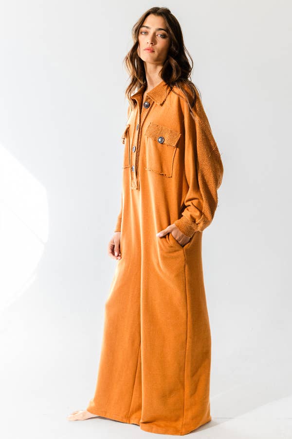 BUCKETLIST INC - Wholesale Jumpsuit - Women's - R5343 Oversize French Terry Jumpsuit33