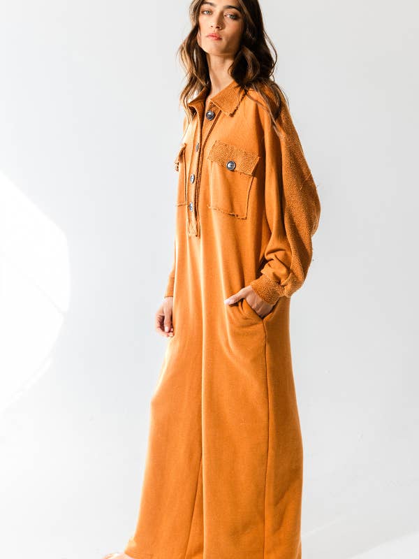 BUCKETLIST INC - Wholesale Jumpsuit - Women's - R5343 Oversize French Terry Jumpsuit33