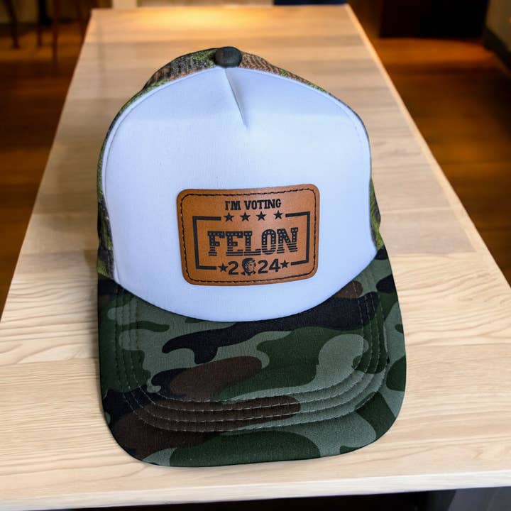 2A Solutions - Vendita all'ingrosso Cappellino da camionista - Unisex - Cappello da camionista in pelle I'm Voting Felon (schiuma di poliestere)0