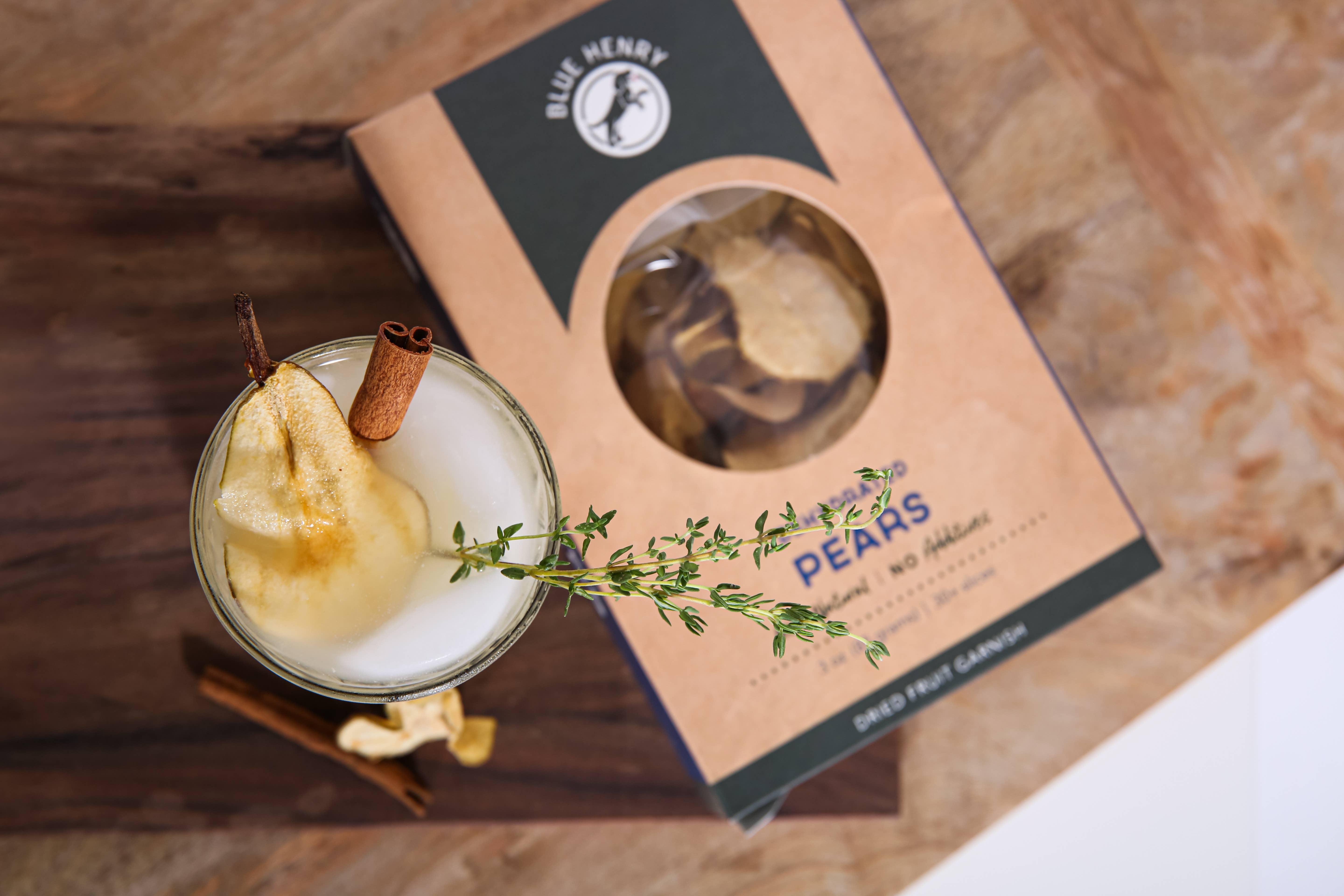 BlueHenry LLC - Wholesale Cocktail Mix/Syrup - Dehydrated Pear Slice Garnish4