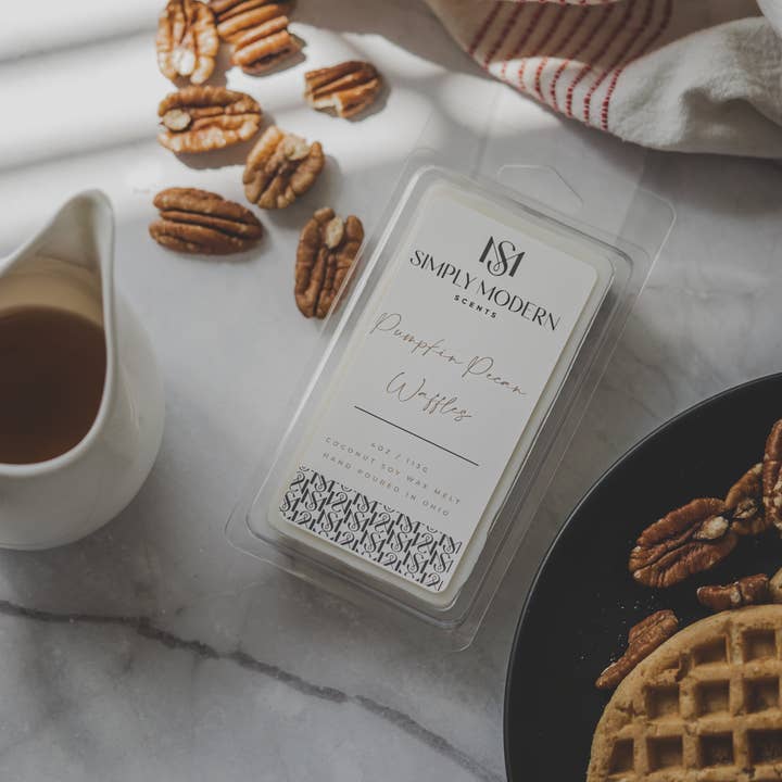 Gaufres à la citrouille et aux pacanes, beurre fondu à la noix de coco et au soja pour la vente par Simply Modern Scents