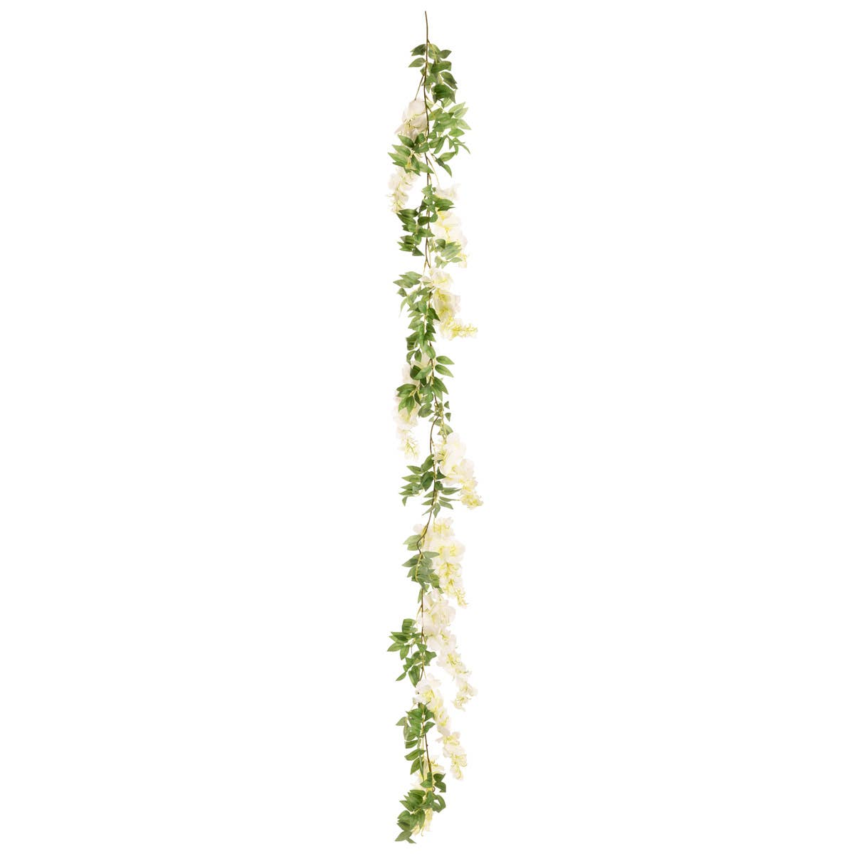 Eleganza Floral - Wholesale Artificial Flowers - Wisteria Garland 1.8m 3 Large 6 Small 34 Leaves White2