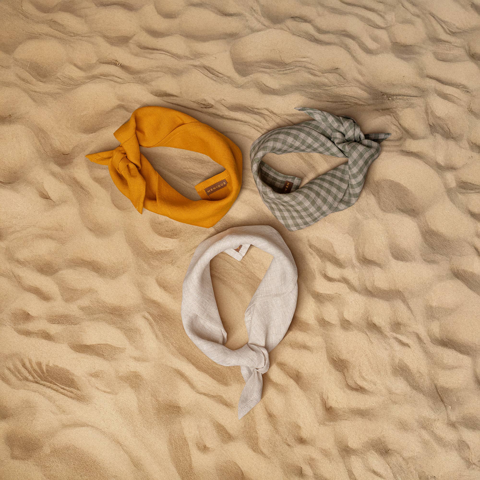 menique - Vendita all'ingrosso Bandana - Donna - Bandana triangolare unisex in lino5