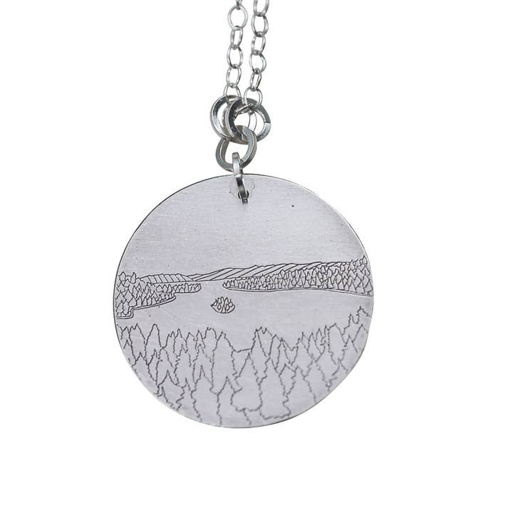 Emerald Bay Line Drawing Pendant for wholesale by Krista Tranquilla Studio