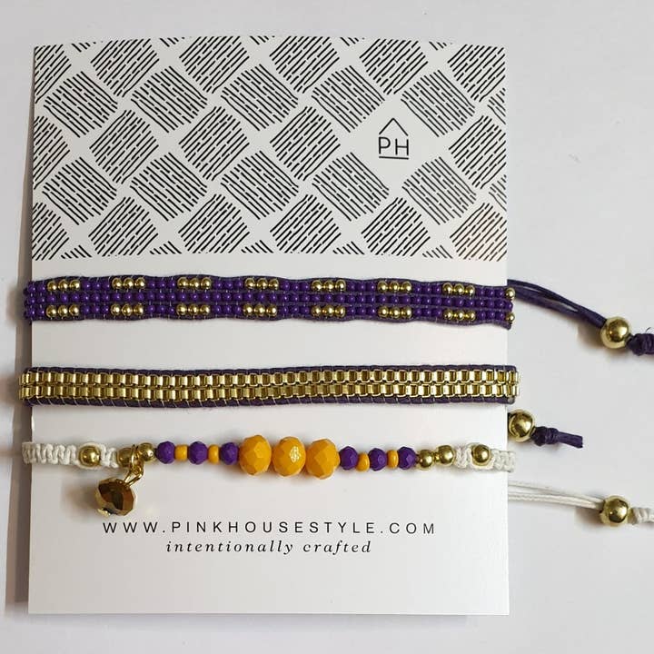 Pink House Imports - Wholesale Beaded Bracelet - Game Day Pull Bracelets Set of 37