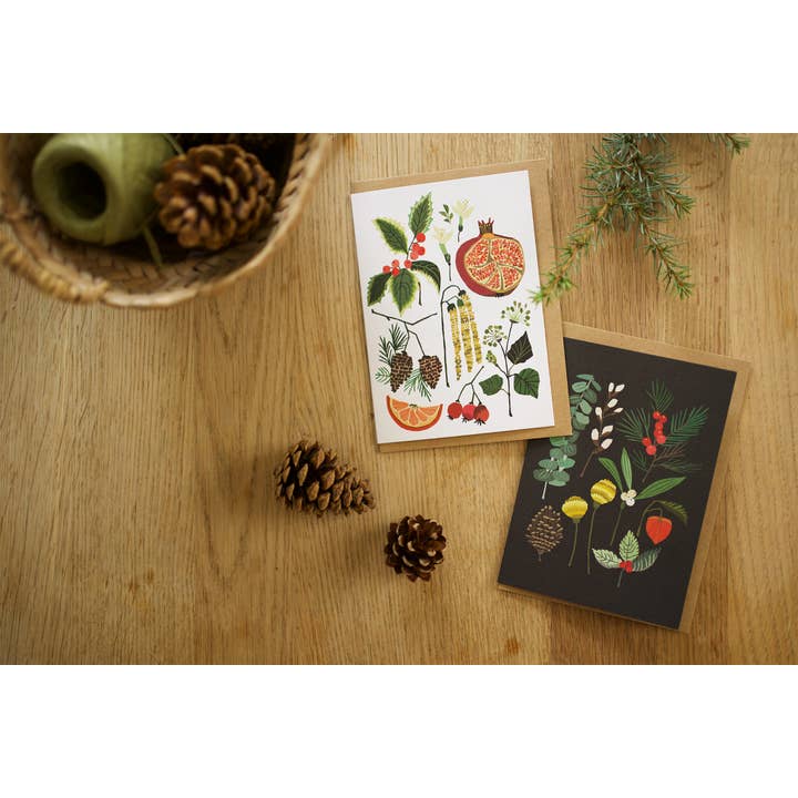 Brie Harrison Ltd - Vendita all'ingrosso Biglietti di auguri di Natale - Pacchetto di biglietti di auguri natalizi - December & Winter Foliage2