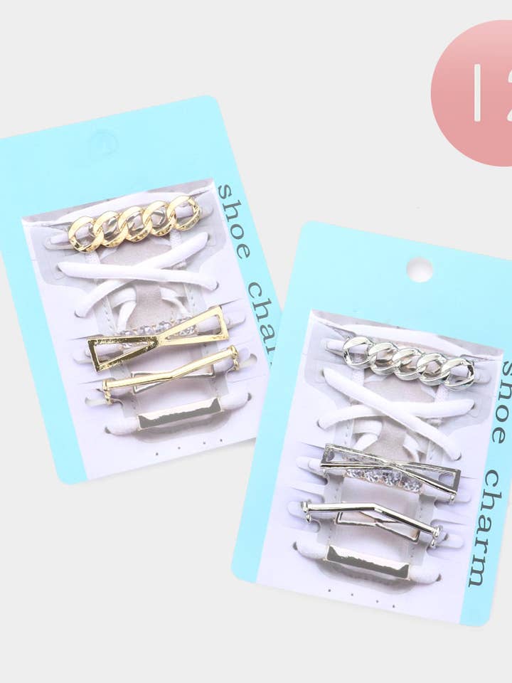 Sensibling Corp. - Wholesale Shoe Accessories - 12 Set of 3 - Metal Shoe Charms