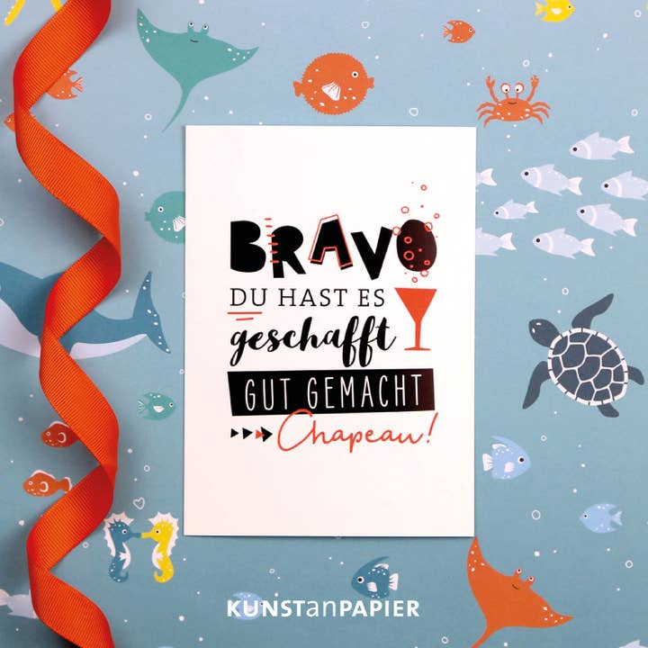 Kunst an Papier - Vente Feuille de papier cadeau - Papier cadeau Eric motif monde sous-marin3