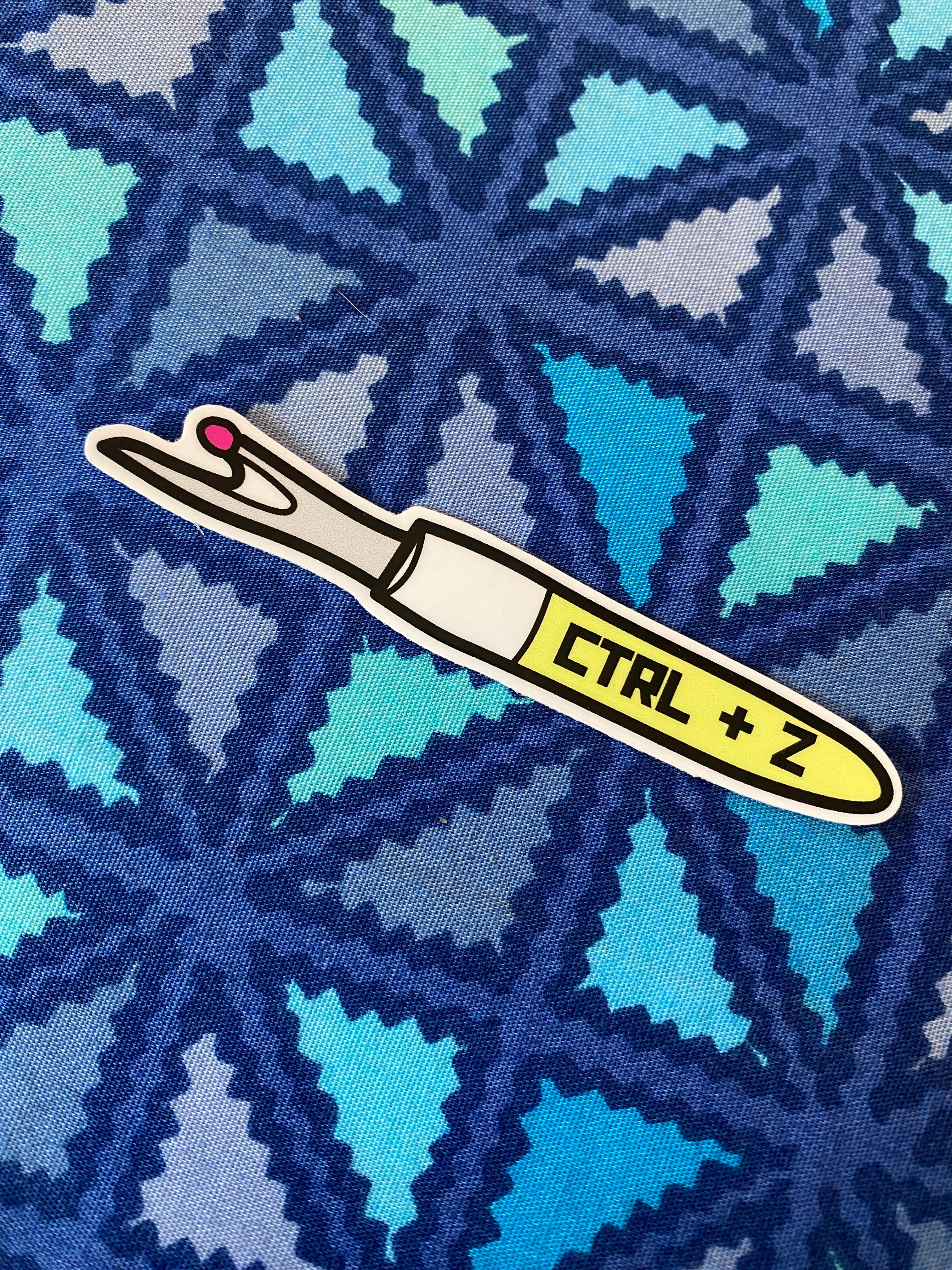 Undo Seam Ripper Sewing or Quilting Sticker (CTRL + Z) for wholesale by Zipped & Printed