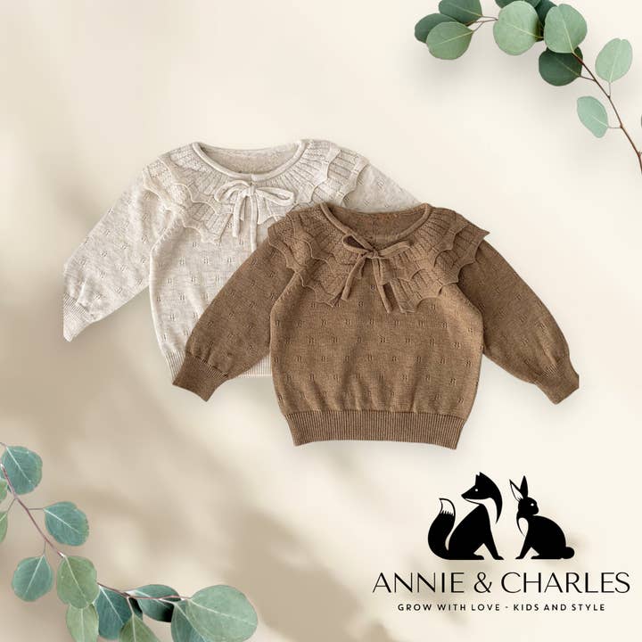 Annie & Charles® fine sweater with LOTUS collar for wholesale by Annie & Charles
