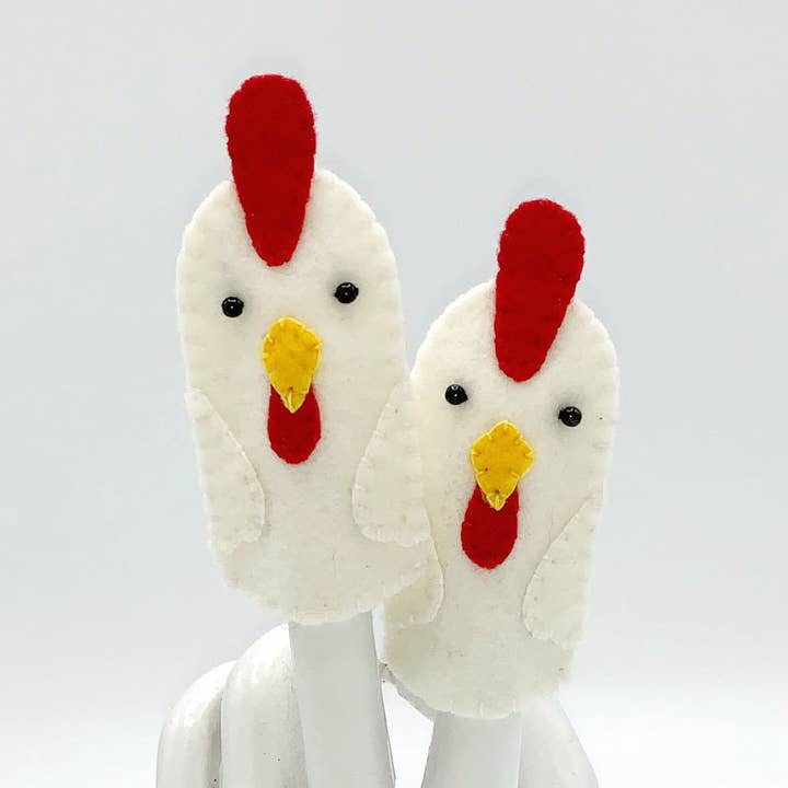 Chicken Felt Finger Puppet for wholesale by Lumpy Buttons