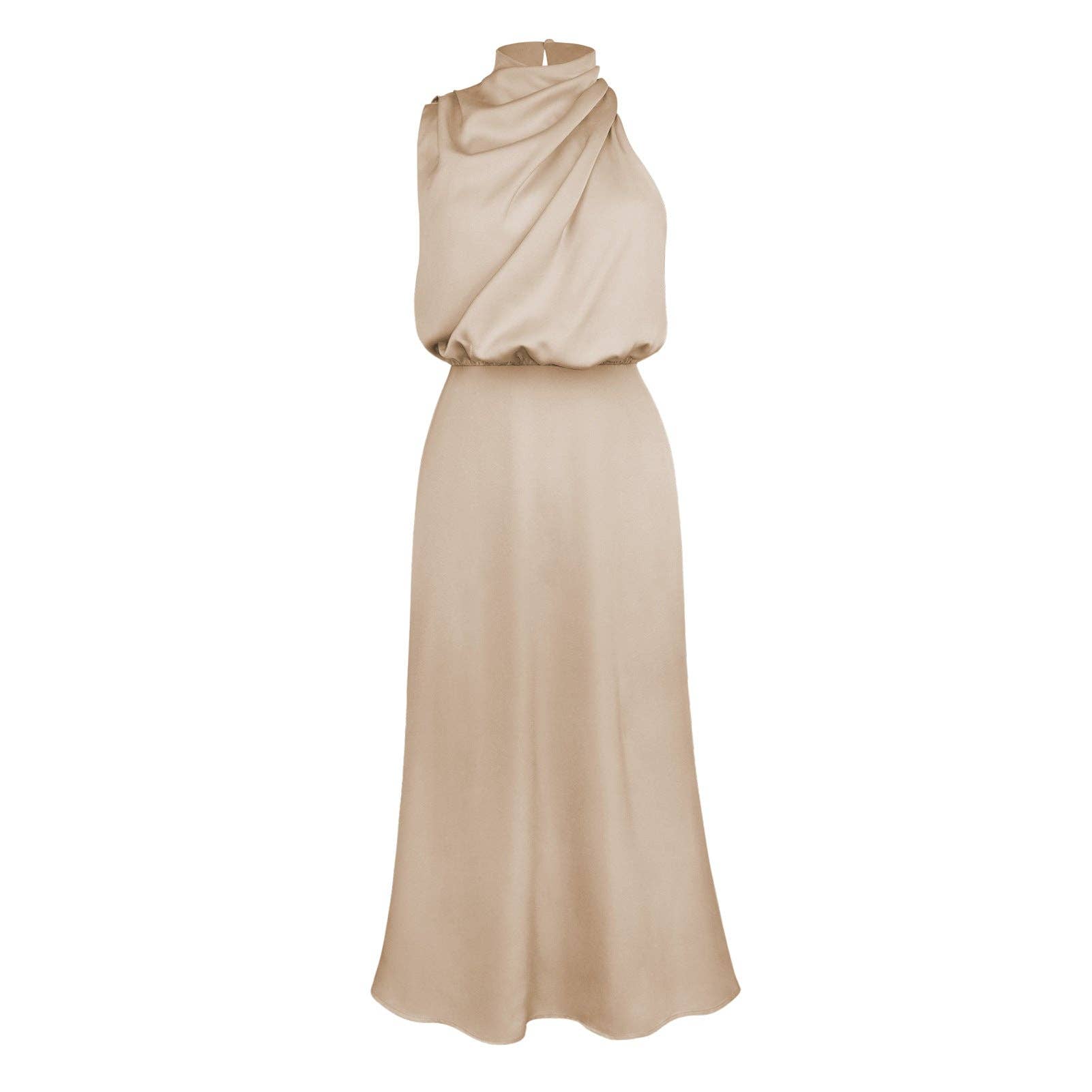 Sweetkama - Wholesale Dress - Women's - Ladies Eleganr Sleeveless Satin Midi Dress GQQT90
