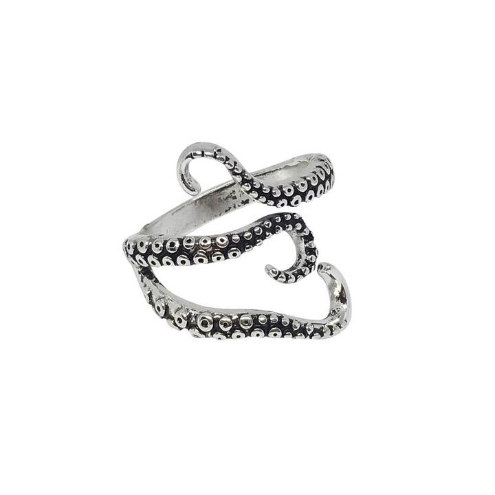 Gifts From The Crypt - Vendita all'ingrosso Anelli cocktail/statement - Anello Tentacolo di Polpo Oro / Argento | Regolabile Acquatico Mare