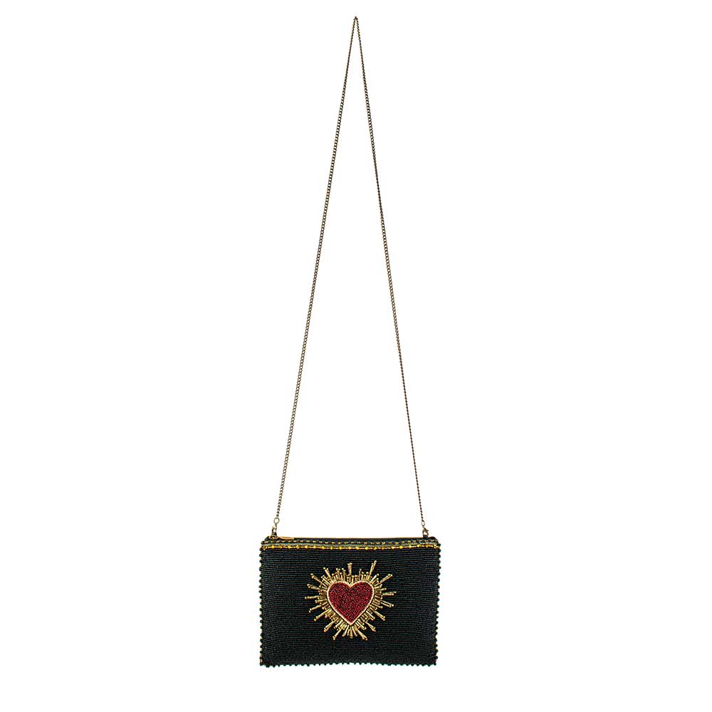 Mary Frances Accessories - Wholesale Crossbody Bag - Women's - Affection Heart Mini beaded red heart Crossbody Handbag5