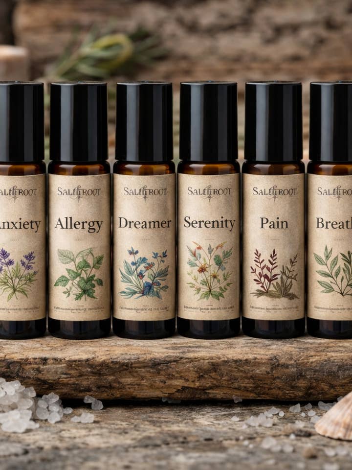 Collezione di Roller con Oli Essenziali per la vendita all'ingrosso da parte di Saltroot Apothecary
