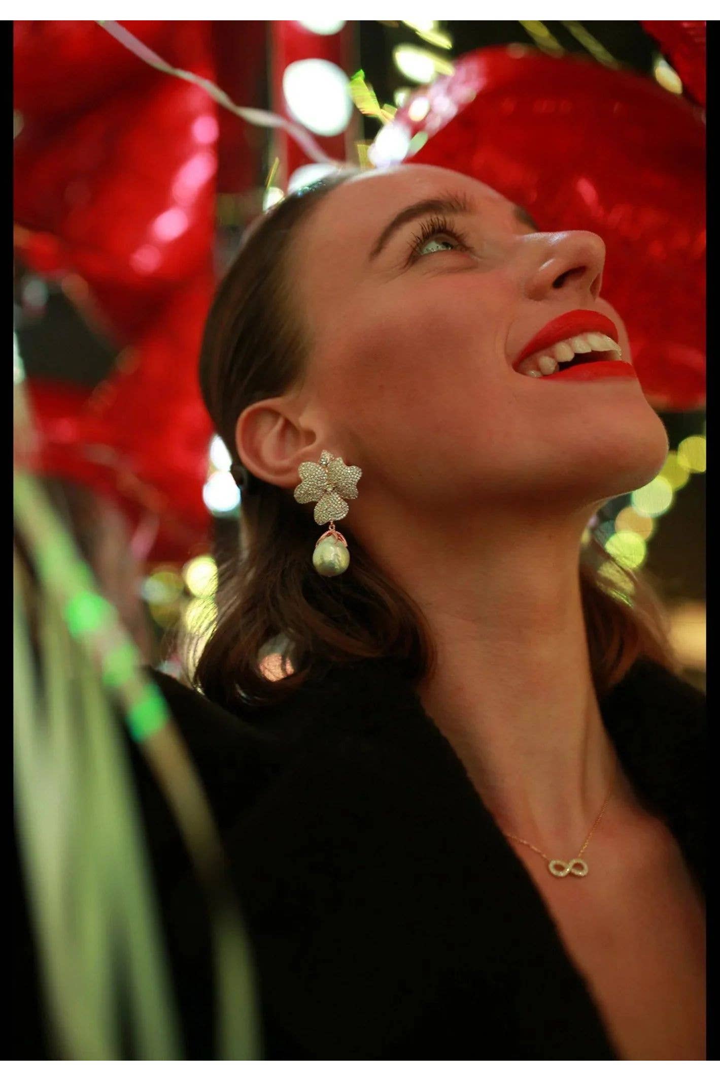 Latelita – Engroshandel Hængeøreringe og creoløreringe – Barok perle hvid blomst dråbe øreringe sølv11