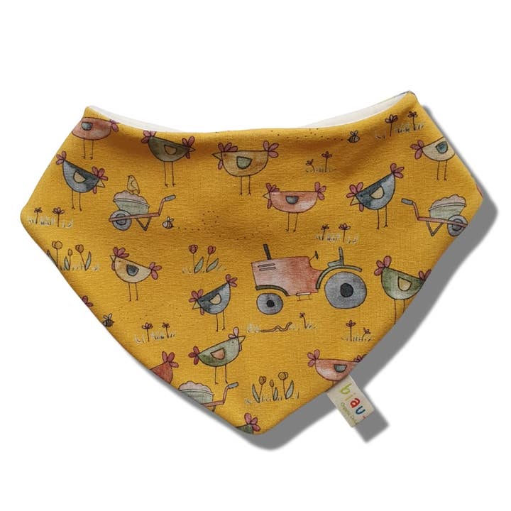 Chicken Cluck Organic Cotton Jersey Dribble Bib for wholesale by biau-biau Ireland