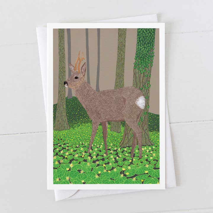 Bird the Artist – wholesale Everyday greeting card – Roe Deer Card