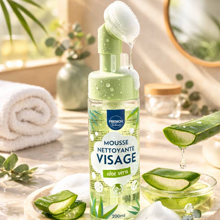 MOUSSE NETTOYANTE VISAGE – ALOE VERA – 200ML pour la vente par FRENCH TENDANCE