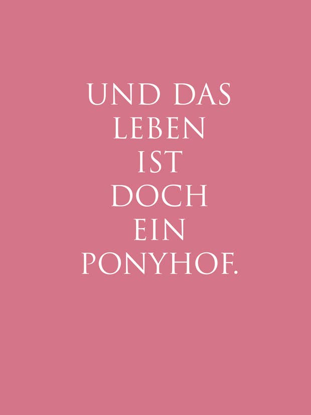 postcard “And life is a pony farm.” for wholesale by WUNDERWORT by Angela Gwinner