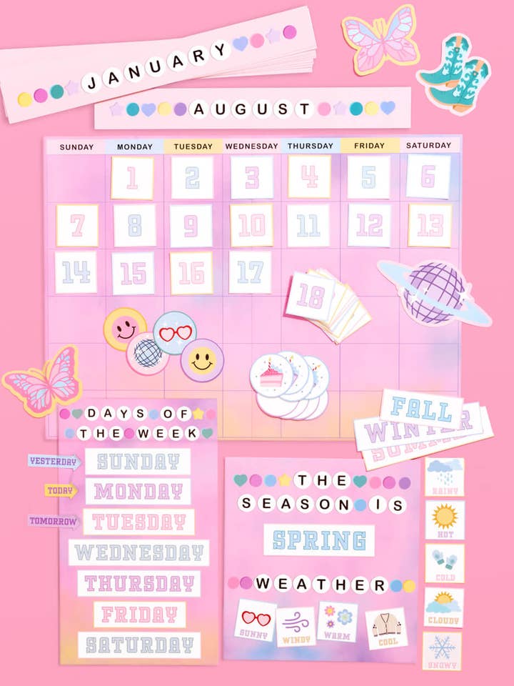 Ensemble de calendrier de classe Eras - 79 pièces pour tableau d'affichage pour la vente par Petit Fetti