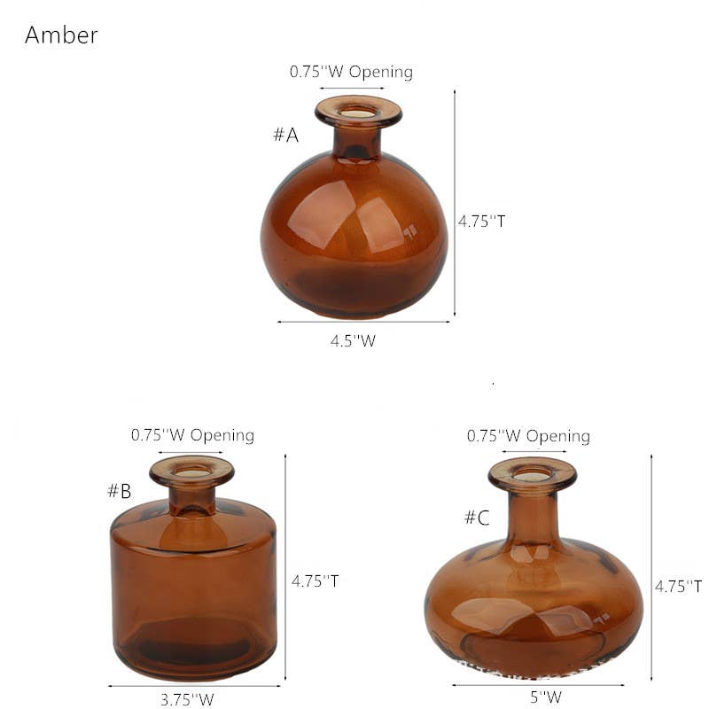 Sweet Home Deco - Vente Vases - Vases à boutons en verre, vases de forme ronde, vase à fleurs, multicolore15