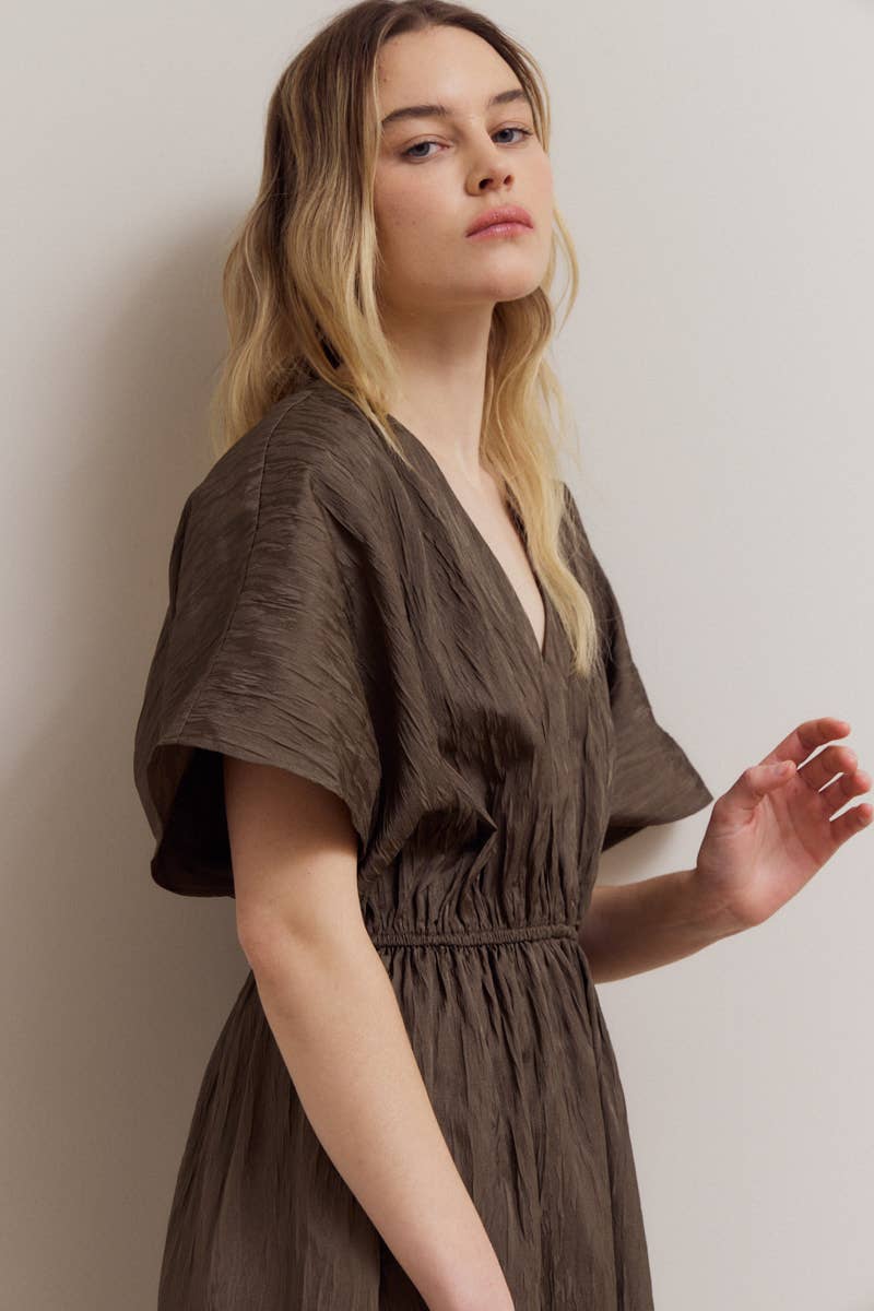 Grade & Gather - Wholesale Dress - Women's - 61206 - BAT WING SHORT SLEEVE DRESS0