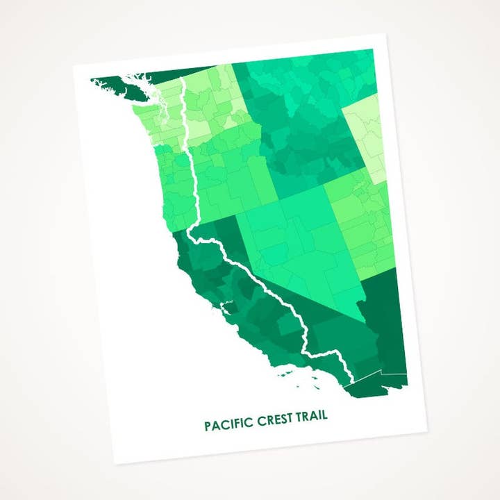 Juanitas Pacific Crest Trail Carte Imprimer pour la vente par Juanita's Adventures