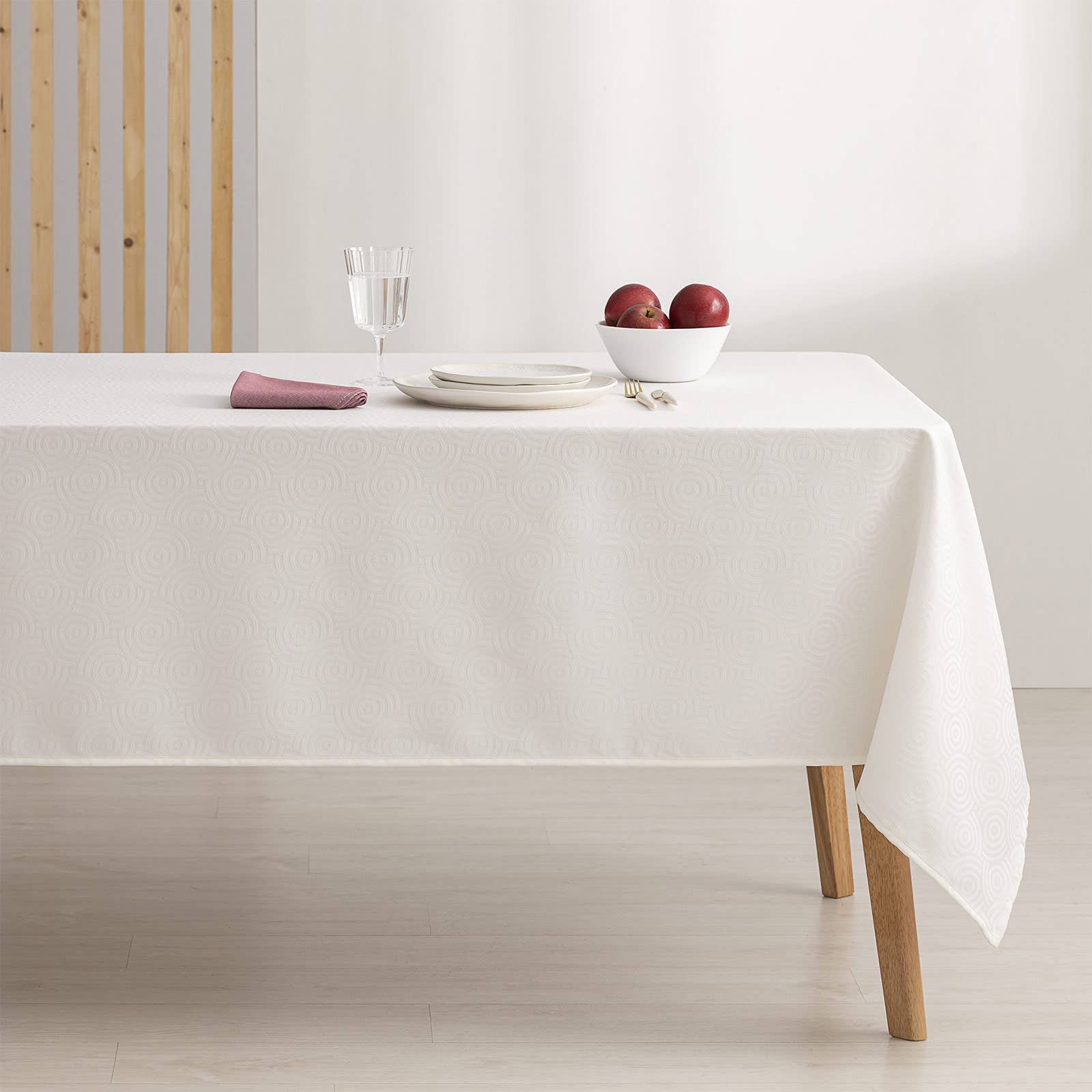 GAMUSI - Venta al por mayor Manteles - Mantel impermeable jacquard algodón circulos RING11