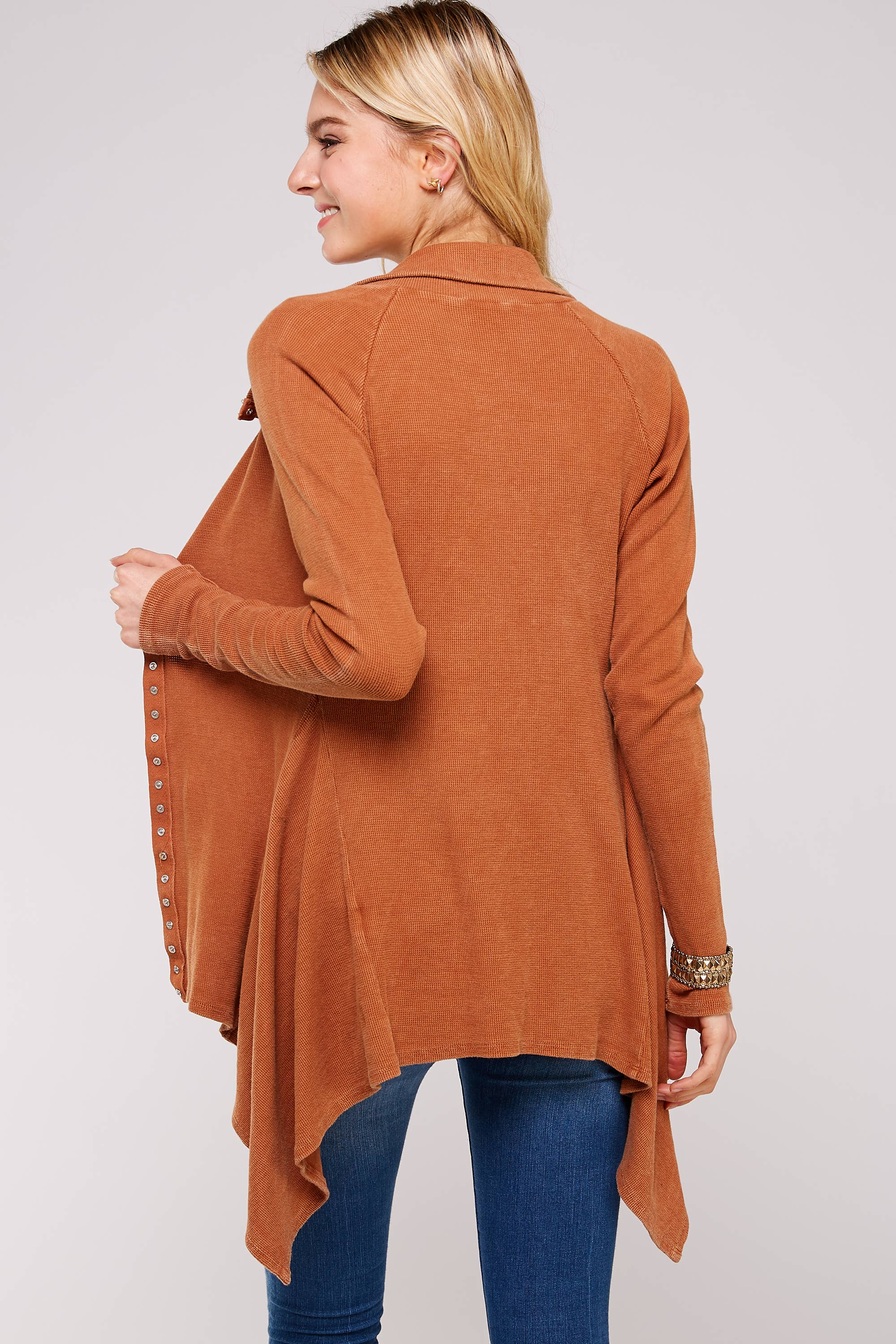 Urban X Apparel – Blusão - Mulher por atacado – Jaqueta térmica de botão lavado Urban X L/S com gola60