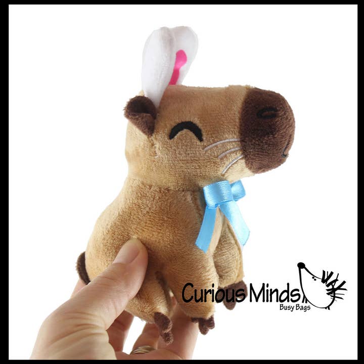 Curious Minds Toys - Wholesale Stuffed/plush toy – Kids & baby - 1 Easter Plush - Stuffed Capybara with Bunny Ears - Mini Stu2