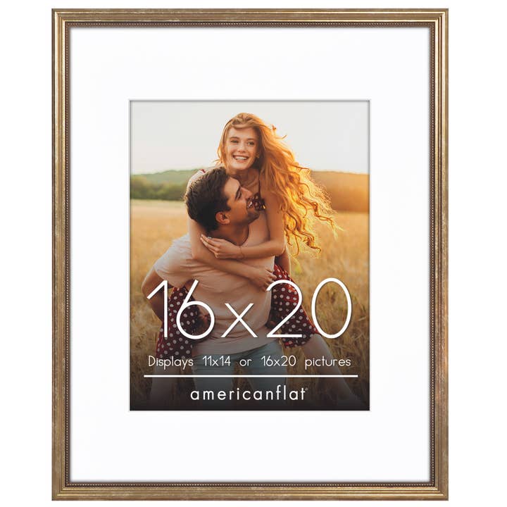 Americanflat Vintage Picture Frame with Mat Plexiglass Cover for wholesale by Americanflat