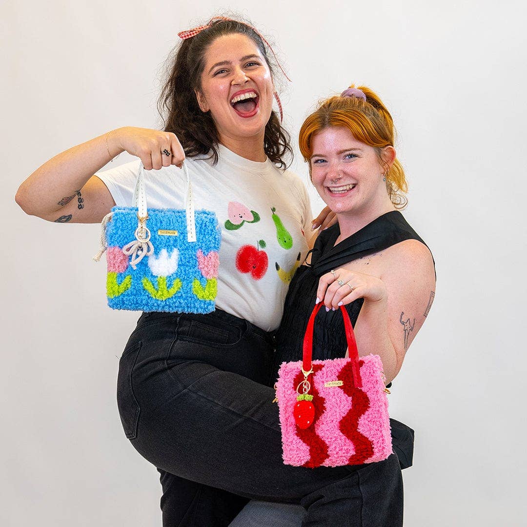 Craft Club – wholesale DIY craft kit – Pink & Red Wavey - Woven Tote Bag Kit11